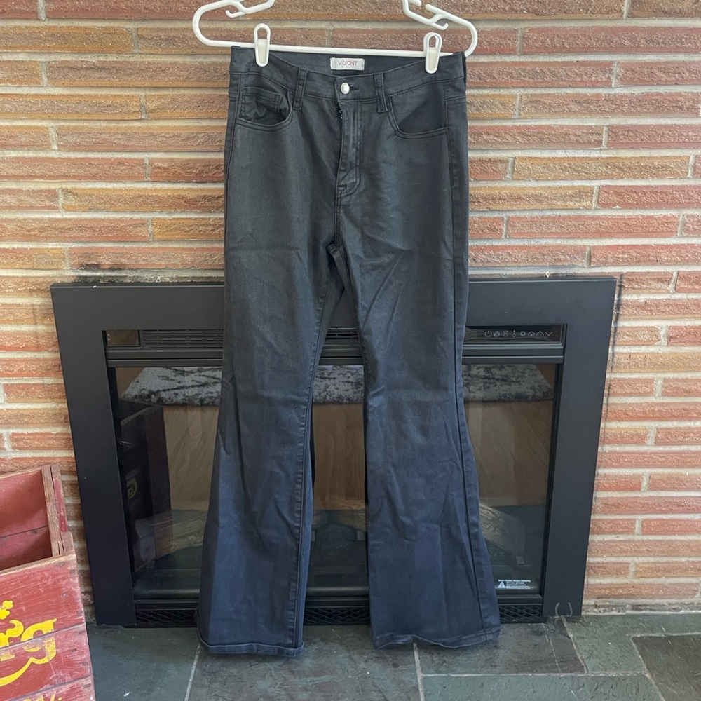 Black flare legged pants
